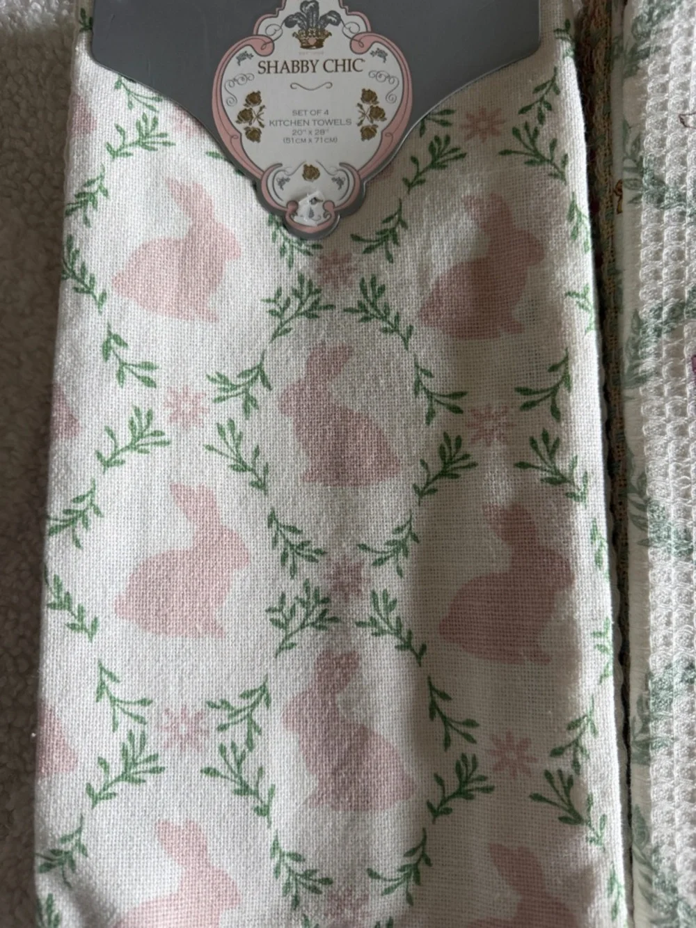 Shabby Chic Kitchen Towels Easter Bunny Chick 🐥 Goose 🪿 NEW!
